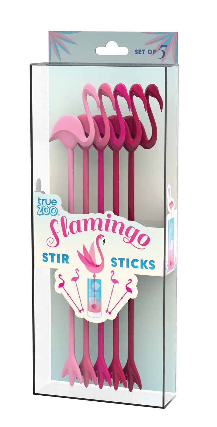 TrueZoo Flamingo Stir Sticks, Set of 5