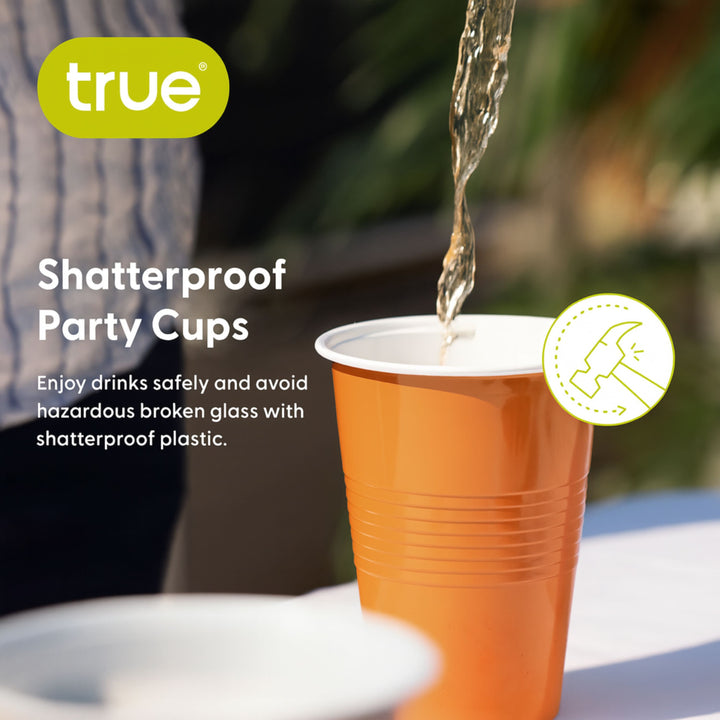 16 oz Orange Party Cups, Set of 50