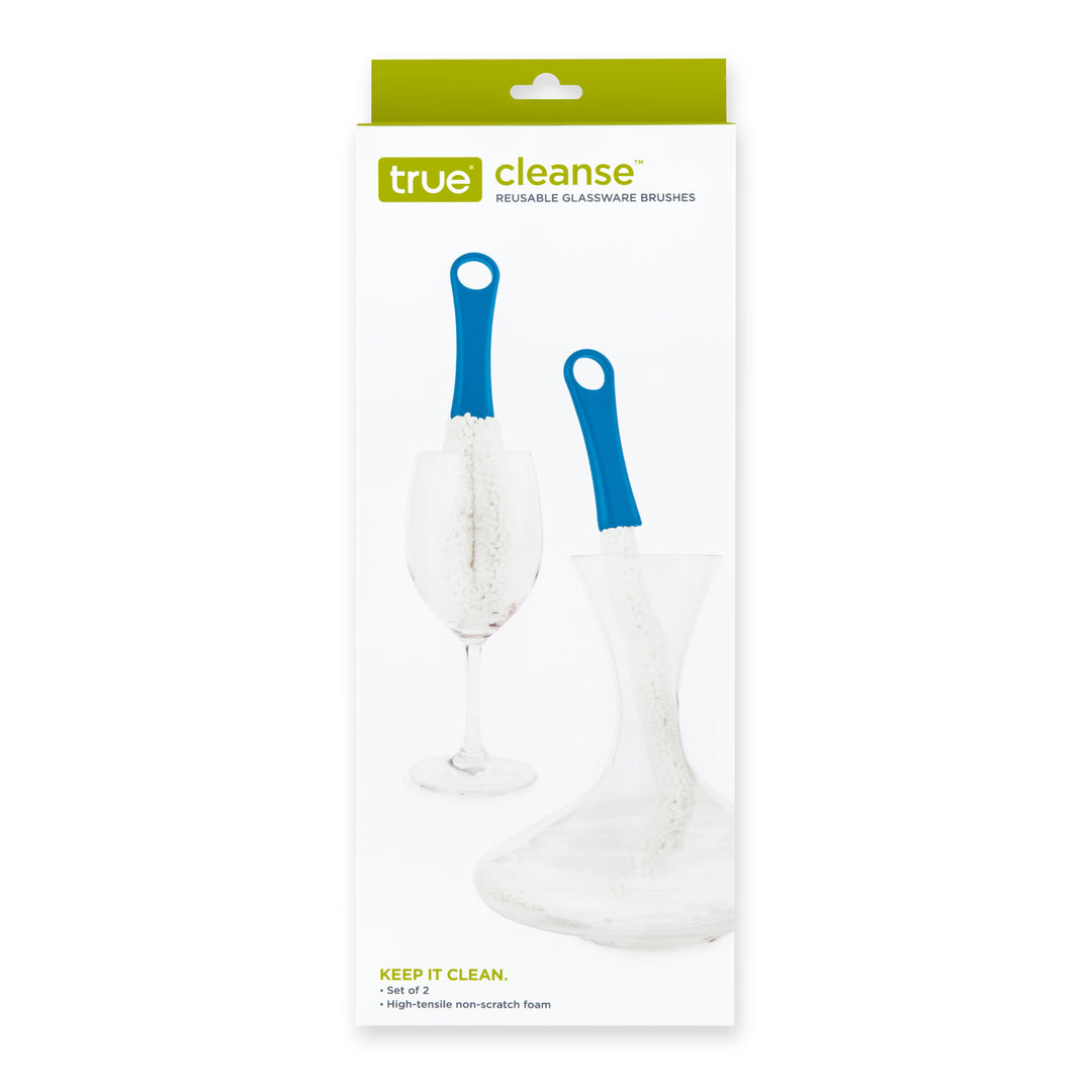 Cleanse Reusable Glassware Brushes, Set of 2