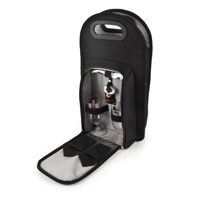 Metro Insulated 2-Bottle Tote Set in Black