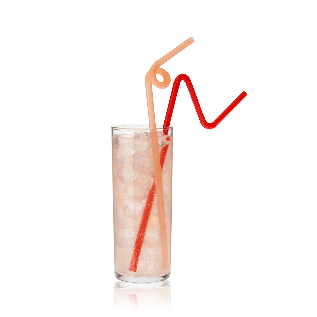 Party Twisted Ultra-Bendy Straws in Assorted Neon, Set of 50