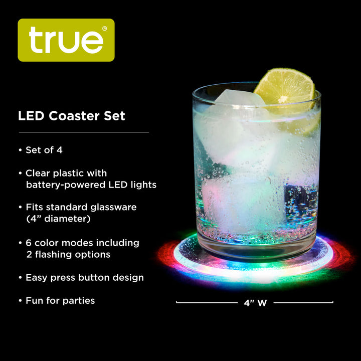 LED Multicolor Coasters, Set of 4