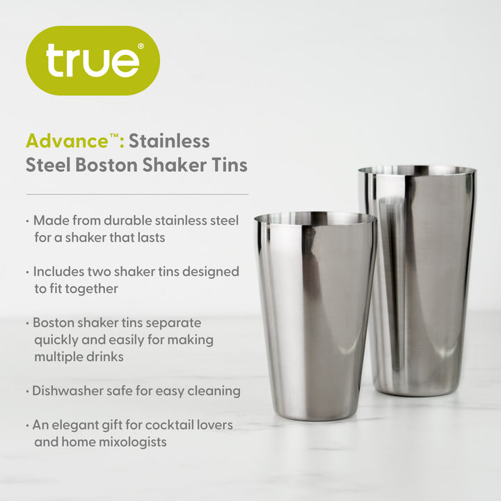 Advance Boston Shaker Tins in Stainless Steel