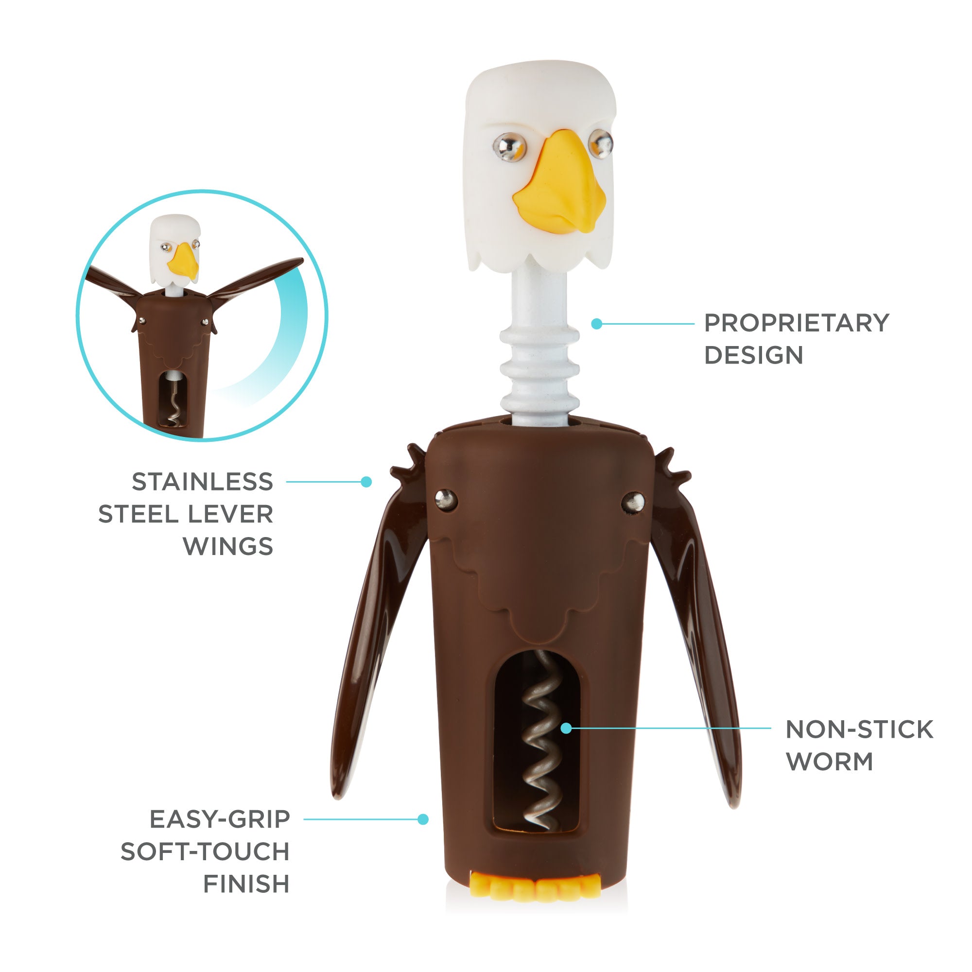 TrueZoo Baldwin Bald Eagle Winged Corkscrew - Thumbnail 5