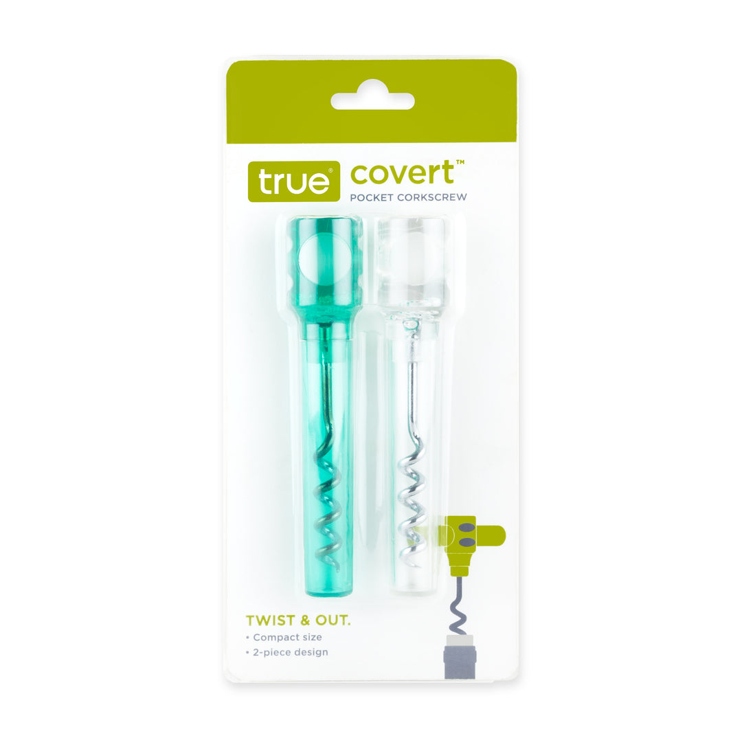 Covert Pocket Corkscrew Assorted Transparent, Set of 2