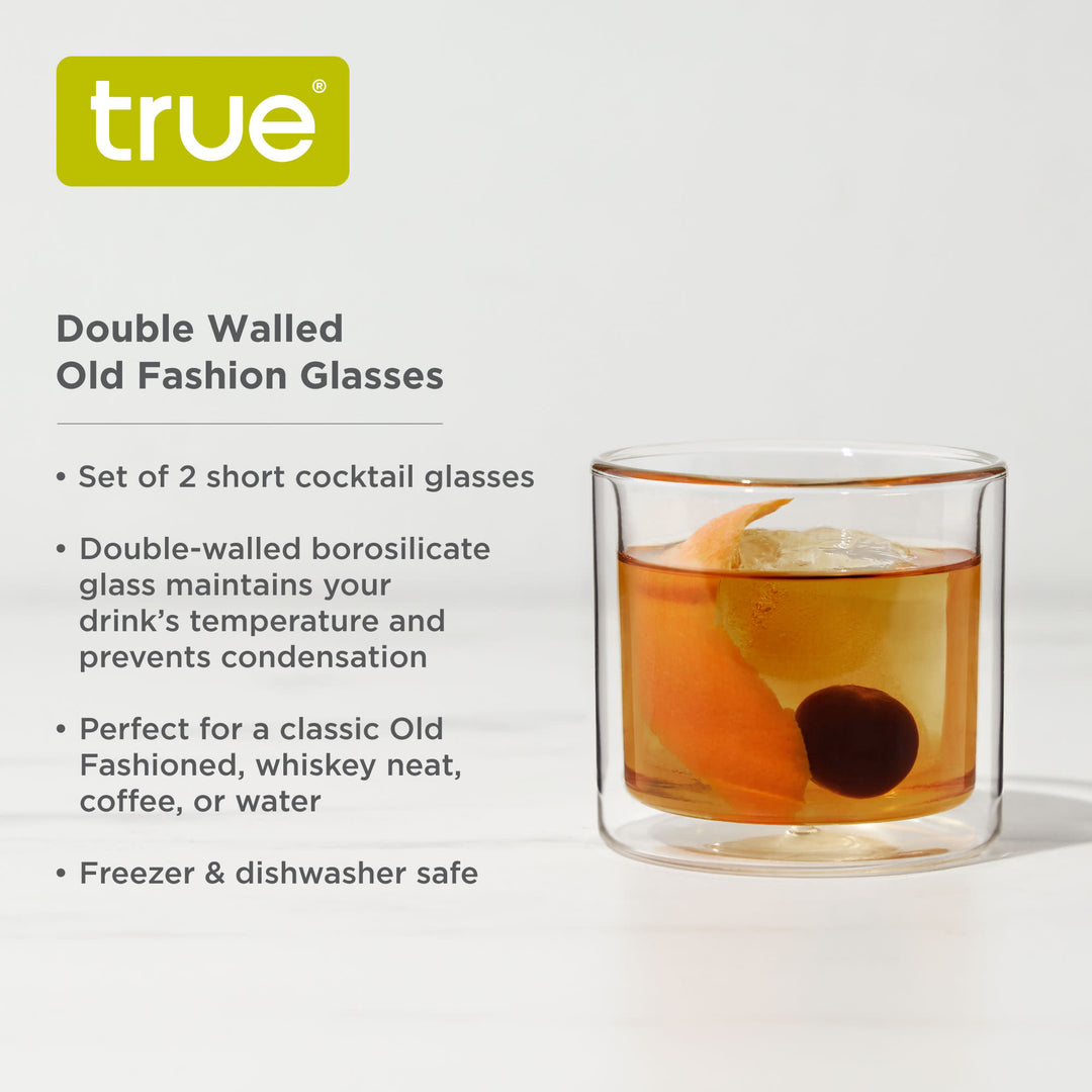 Double Walled Old Fashioned Glasses, Set of 2