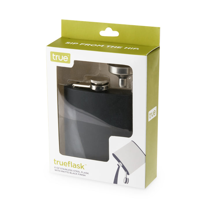 Trueflask 6 oz Stainless Steel Flask in Matte Black