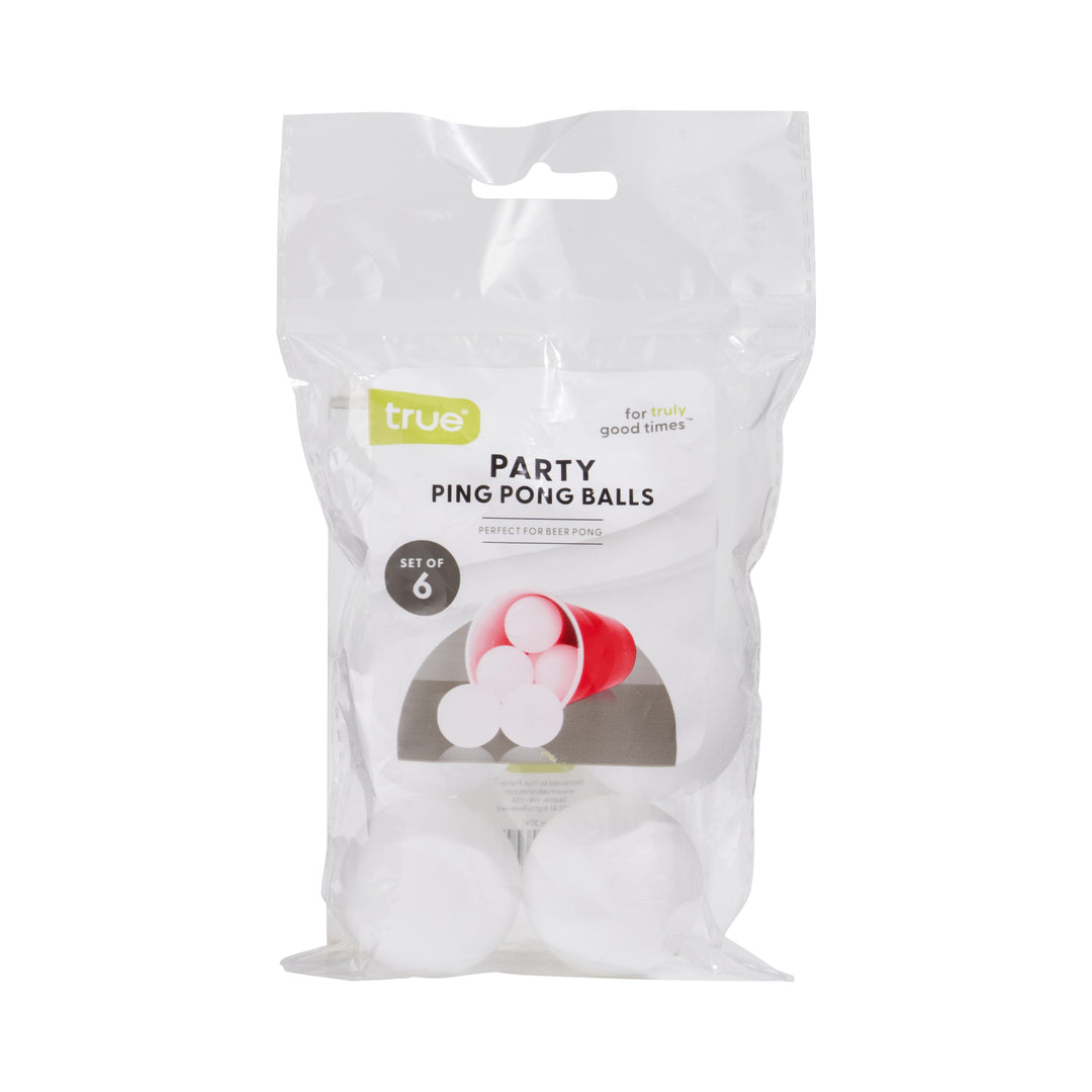 Party Beer Pong Balls in White, Set of 6