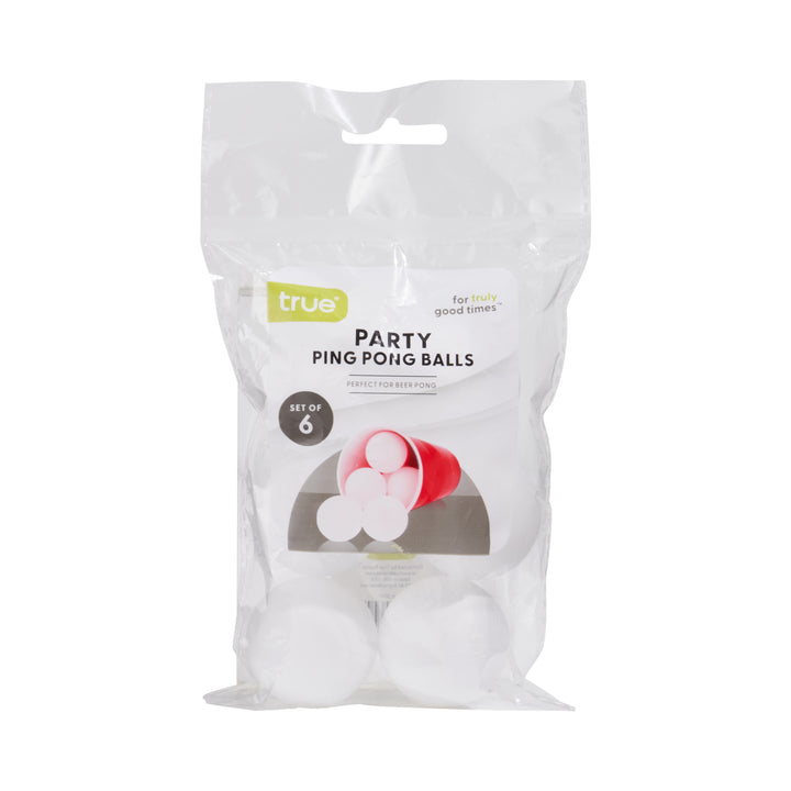 Party Beer Pong Balls in White, Set of 6