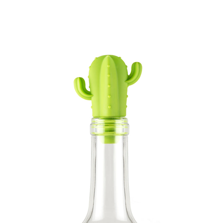 TrueZoo Cactus Silicone Bottle Stopper & Drink Marker Set