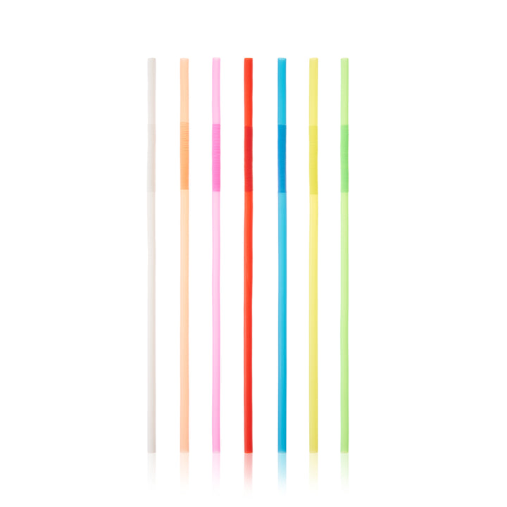 Party Twisted Ultra-Bendy Straws in Assorted Neon, Set of 50