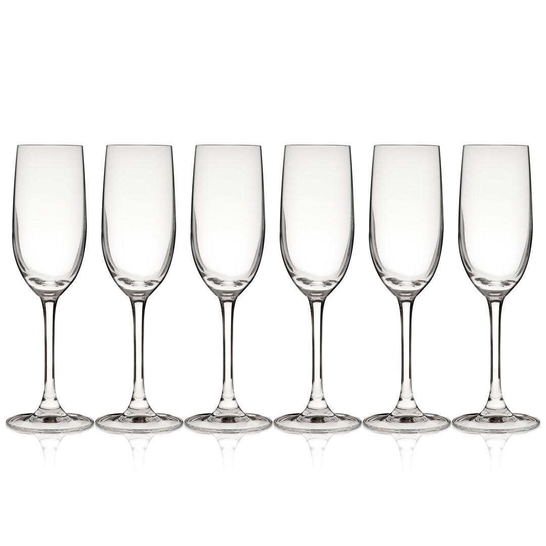 Bubbly Stemmed Champagne Flutes, Set of 6