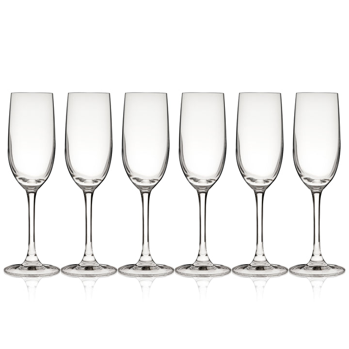 Bubbly Stemmed Champagne Flutes, Set of 6