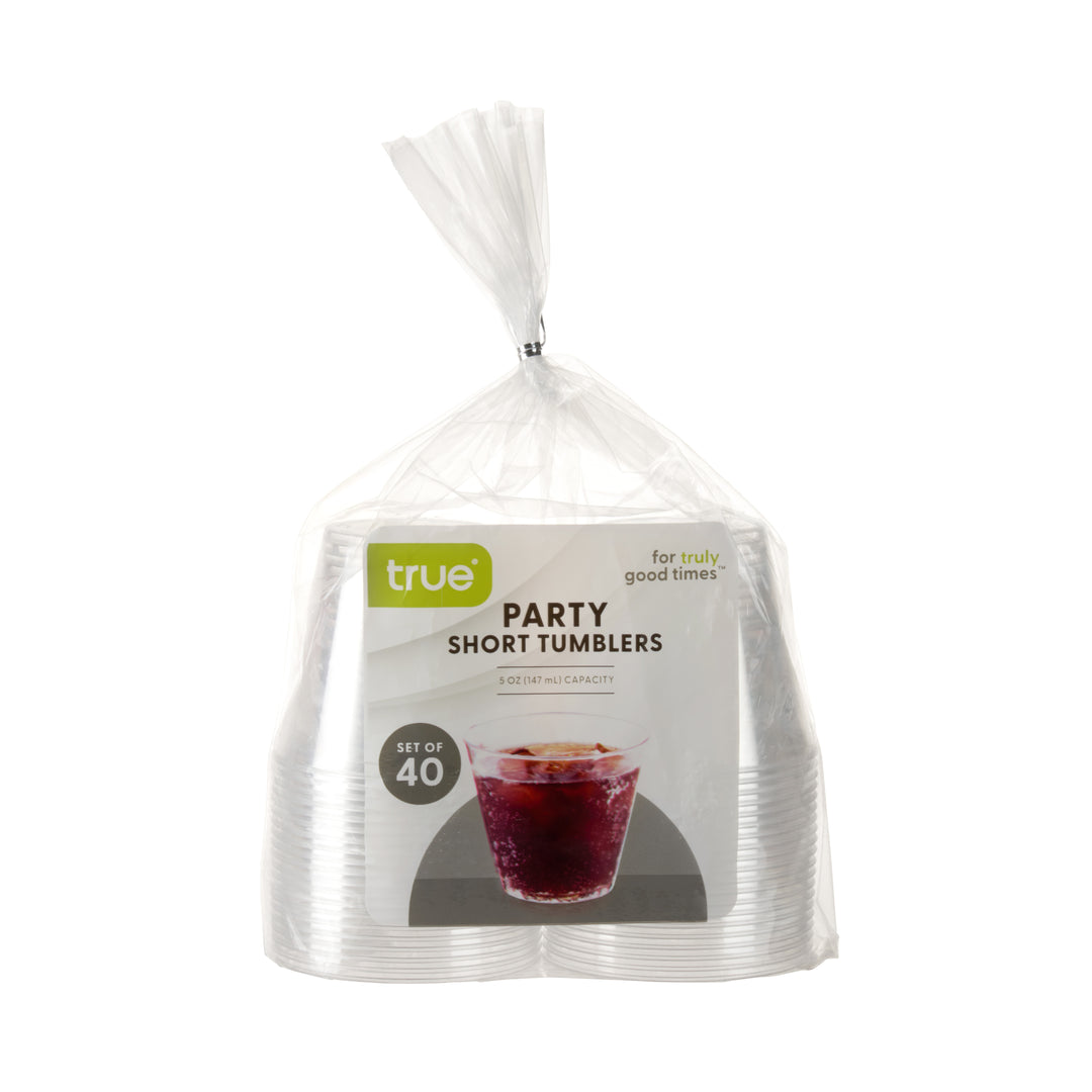 Party 5 oz Plastic Tumblers in Clear, Set of 40