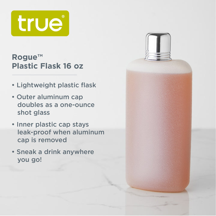 Rogue 16 oz Plastic Flask in White