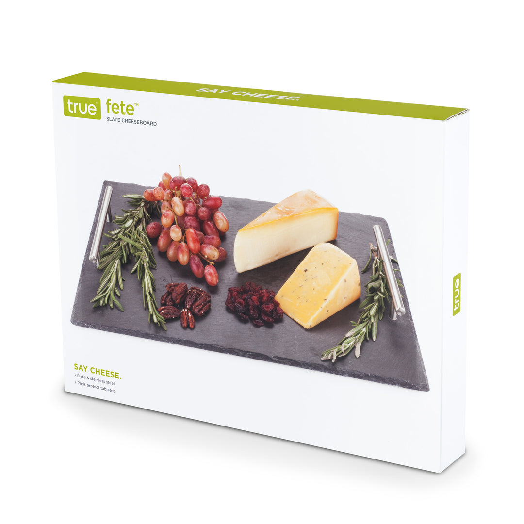 Fete Slate Cheeseboard with Stainless Steel Handle